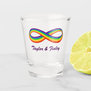 Oneindig Regenboog Liefdessymbool Aangepaste Gay P Shot Glas