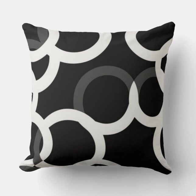 Oneindige cirkels zwart/wit|Sierkussen Kussen (Voorkant)