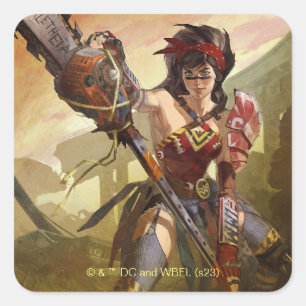 Oneindige Crisis Atomic Wonder Woman Illustratie Vierkante Sticker