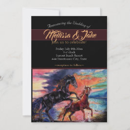 Oneindige Hemel Romantische Waterverf Paarden  Kaart