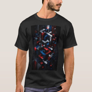 Oneindige Kubus Illusie Ultra 3D Geometrisch T-shirt