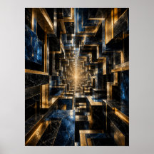 Oneindige Kubus Tunnel Poster -