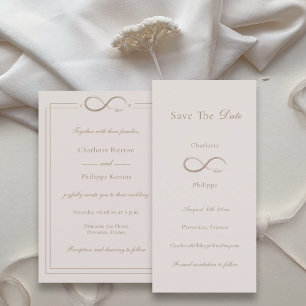 Oneindige Liefde Licht Roze Save The Date Trouwdag