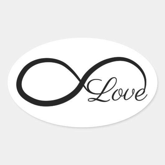 Oneindige Liefde Ovale Sticker (Voorkant)