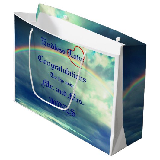 Oneindige Liefde Trouwcadeauttas Groot Cadeauzakje (Voorkant Gekanteld)