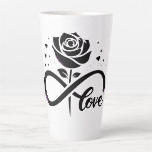 Oneindige Liefde Zwarte Roos - Eeuwig Romantische Latte Mok