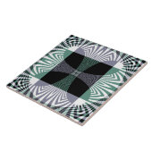 Oneindige Mirage van Four-Petal Glass Shine Mandal Tegeltje (Zijkant)