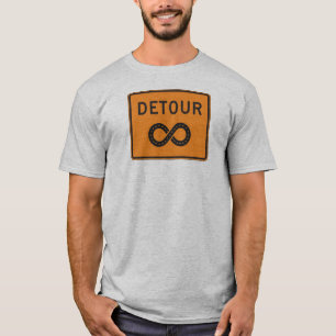 Oneindige omwegen teken fietsen t-shirt