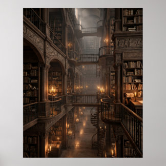 Oneindige Oude Archiefhal Poster