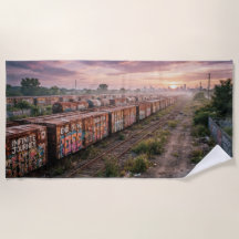 Oneindige Reis Stedelijke Ruïnes Graffiti Trein