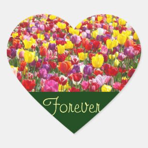 Oneindige stickers Lente Liefde Tulp Bloemen Hart