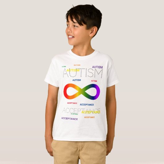 Oneindige stippen voor acceptatie van autisme t-shirt (Voorkant volledig)
