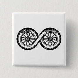 Oneindige Twee Wielenvrijheid Vierkante Button 5,1 Cm