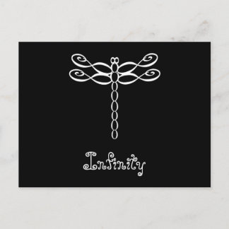 Oneindigheid Dragonfly wit ontwerp Briefkaart
