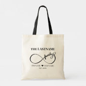 Oneindigheid Gepersonaliseerde Familienaam en Oost Tote Bag (Achterkant)