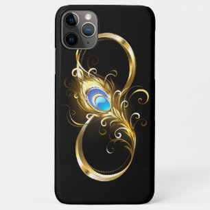 Oneindigheid met gouden pauwenveer iPhone 11 pro max hoesje