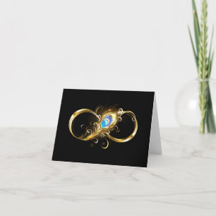Oneindigheid met gouden pauwenveer kaart