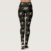 Oneindigheid met gouden pauwenveer leggings (Achterkant)