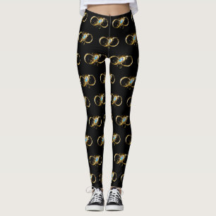 Oneindigheid met gouden pauwenveer leggings