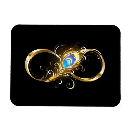 Oneindigheid met gouden pauwenveer magneet (Horizontaal)