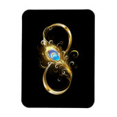 Oneindigheid met gouden pauwenveer magneet (Verticaal)