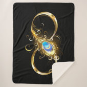 Oneindigheid met gouden pauwenveer sherpa deken (Voorkant)