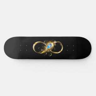 Oneindigheid met gouden pauwenveer skateboard