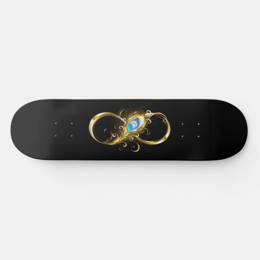 Oneindigheid met gouden pauwenveer skateboard (Horizontaal)