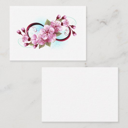 Oneindigheid met Kersenbloesem Bloemen Afsprakenkaartje (Voorkant / Achterkant)