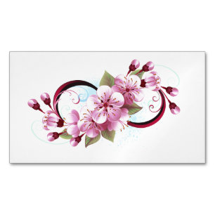 Oneindigheid met kersenbloesem bloemen magnetisch visitekaartje