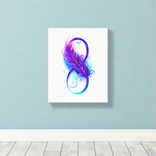 Oneindigheid met Paarse doezelaar Canvas Afdruk (Insitu (Houten vloer))