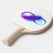 Oneindigheid met Paarse doezelaar Tafeltennisbatje (Voorkant Gekanteld)