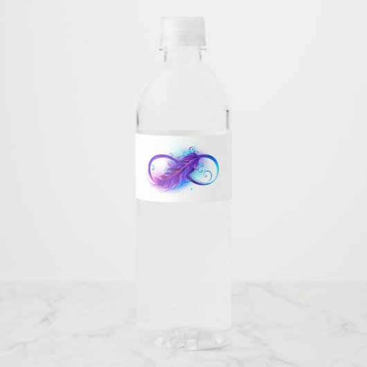 Oneindigheid met Paarse doezelaar Waterfles Etiket (Voorkant)