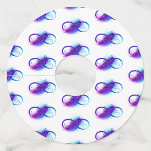 Oneindigheid met Paarse doezelaar Wijnglaslabel