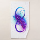 Oneindigheid met paarse veer badhanddoek (Badhanddoek)