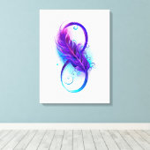 Oneindigheid met paarse veer canvas afdruk (Insitu (Houten vloer))