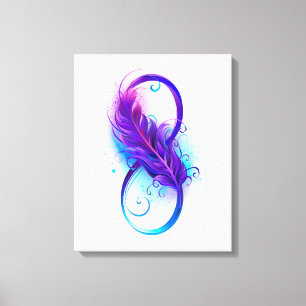 Oneindigheid met paarse veer canvas afdruk