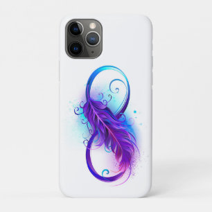 Oneindigheid met paarse veer iPhone 11 pro hoesje