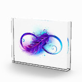 Oneindigheid met paarse veer fotoblokken (Rechts)