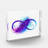 Oneindigheid met paarse veer fotoblokken (Links)