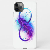 Oneindigheid met paarse veer iPhone hoesje (Achterkant)