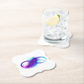 Oneindigheid met paarse veer kartonnen onderzetters (Insitu)