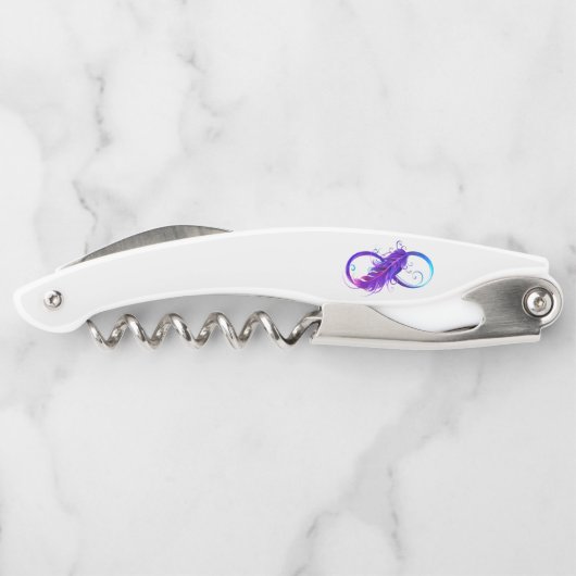 Oneindigheid met paarse veer kurkentrekker (Achterkant)