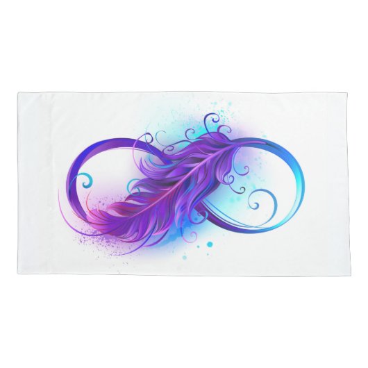 Oneindigheid met paarse veer kussensloop (Achterkant)