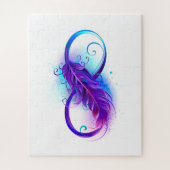 Oneindigheid met paarse veer legpuzzel (Verticaal)