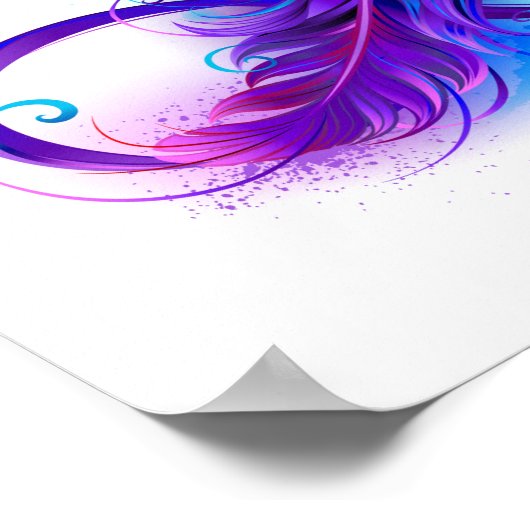 Oneindigheid met paarse veer poster (Hoek)