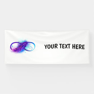 Oneindigheid met paarse veer spandoek