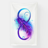 Oneindigheid met paarse veer spandoek (Verticaal)