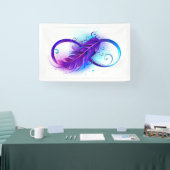 Oneindigheid met paarse veer spandoek (Beurs)