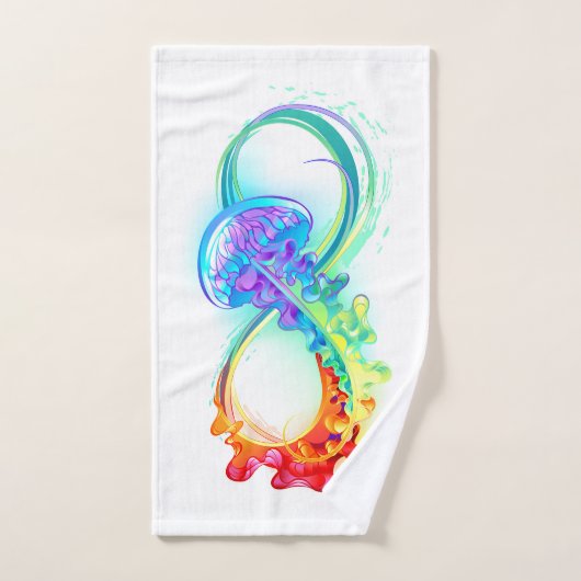 Oneindigheid met regenboogkwal bad handdoek (Handdoek)